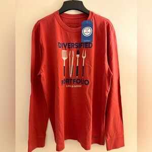 Life is Good Men’s Long Sleeve T-Shirt “Diversified Portfolio” New with Tags